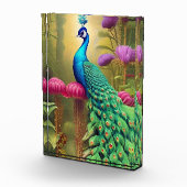 Peacock in het roze tuinbos fotoblokken (Rechts)