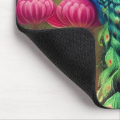 Peacock in het roze tuinbos muismat (Hoek)