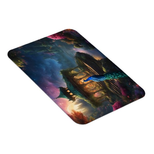 Peacock in het tuintuinhuisje magneet (Rechterzijde)