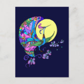 Peacock in Moonlight Briefkaart (Voorkant)