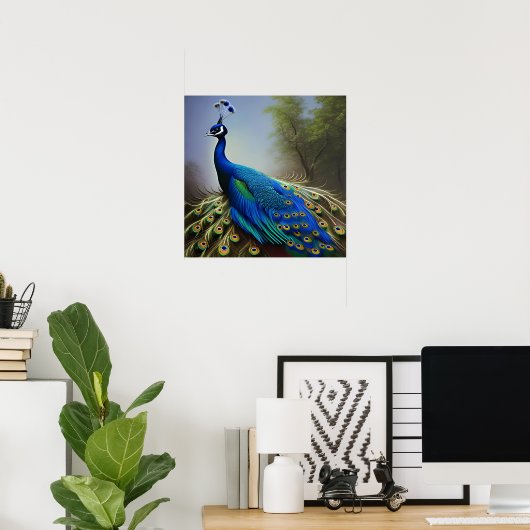 Peacock in Natuur Poster (Thuiskantoor)