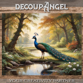 Peacock in Natuurlijke pracht - Decoupage - Tissuepapier