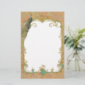  Peacock in Paisley Art Design Briefpapier (Staand voorkant)