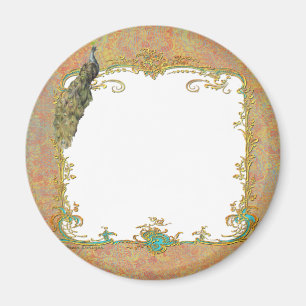 Peacock in Paisley Art Print Magnet