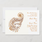 Peacock in Paisley Henna Art Invitation Kaart (Voorkant)