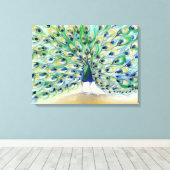 Peacock in San Diego 2013 Canvas Afdruk (Insitu (Houten vloer))