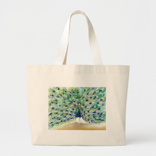 Peacock in San Diego 2 2013 Grote Tote Bag (Voorkant)