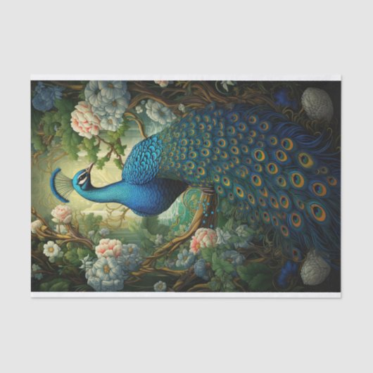 Peacock in Tapestry 1 Decoupage papier (Voorkant)