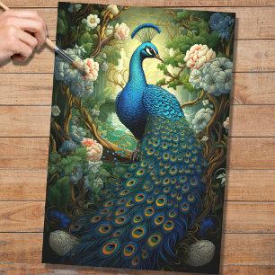 Peacock in Tapestry 1 Decoupage papier