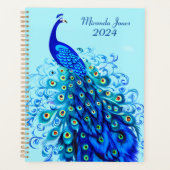 Peacock in Turquoise, Cobalt Blue en Aqua Planner (Voorkant)