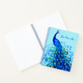 Peacock in Turquoise en Cobalt Blue Journal Notitieboek (Binnen)