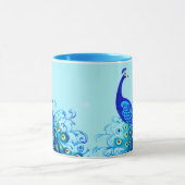 Peacock in Turquoise en Cobalt Blue Mok (Midden)