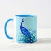 Peacock in Turquoise en Cobalt Blue Mok (Links)