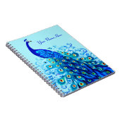 Peacock in Turquoise en Cobalt Blue Notitieboek (Rechterzijde)