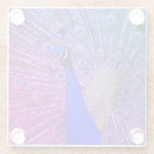 Peacock in volle glorie glazen onderzetter (Achterkant)