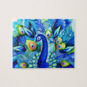 Peacock in voltallige bloom legpuzzel (Horizontaal)