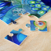 Peacock in voltallige bloom legpuzzel (Zijkant)