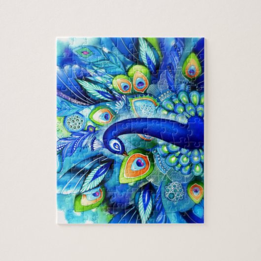 Peacock in voltallige bloom legpuzzel (Verticaal)