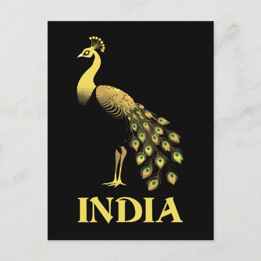 Peacock India Nationale Vogel Briefkaart (Voorkant)
