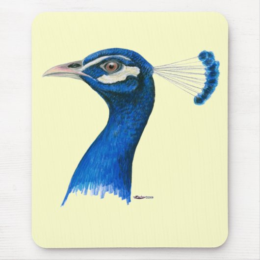 Peacock: Indiaans blauw Muismat (Voorkant)