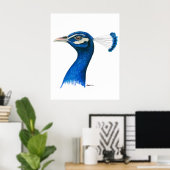 Peacock: Indiaans blauw Poster (Thuiskantoor)