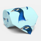 Peacock: Indiaans blauw Stropdas (Opgerold)