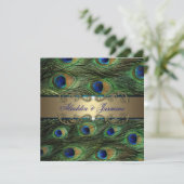 Peacock Indian Wedding Kaart (Staand voorkant)