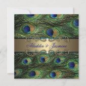 Peacock Indian Wedding Kaart (Voorkant)