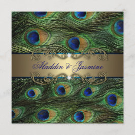 Peacock Indian Wedding Kaart