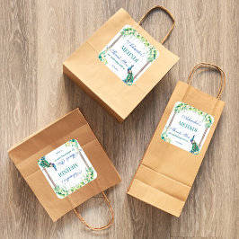 Peacock jasmijn bloeit boog Indiase bruiloft mehnd Vierkante Sticker