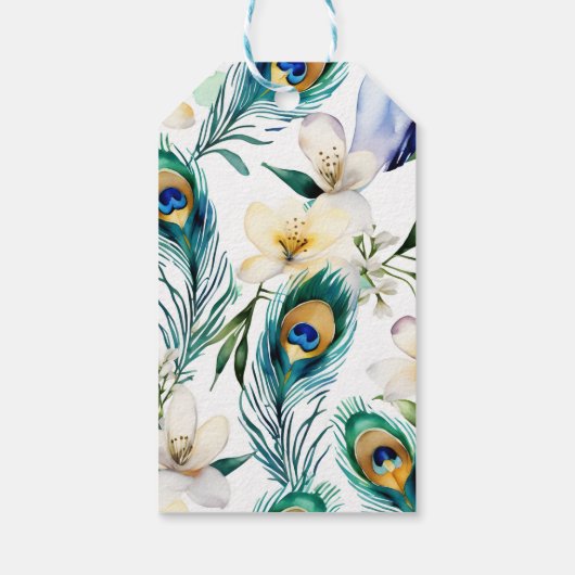 Peacock jasmijn boog Indiase bruiloft mehndi gunst Cadeaulabel (Achterkant)