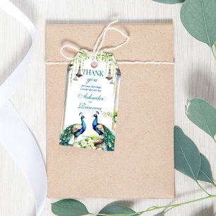 Peacock jasmijn Indiase bruiloft sjabloon gunst ca Cadeaulabel