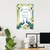 Peacock jasmijn Indiase bruiloft welkom teken Poster (Thuiskantoor)
