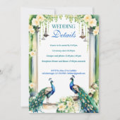Peacock jasmijn Indiase trouwdetails RSVP-kaart Kaart (Voorkant)