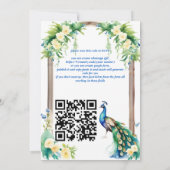 Peacock jasmijn Indiase trouwdetails RSVP-kaart Kaart (Achterkant)