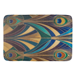 Peacock Jewel Tone Art Deco Feather Badmat