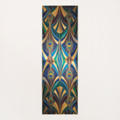 Peacock Jewel Tone Art Deco Feather Yogamat (Achterkant)