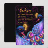 Peacock Jewel Tones Bruiloft Bloemen Moody paarse Bedankkaart (Voorkant / Achterkant)