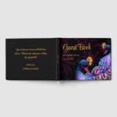Peacock Jewel Tones Bruiloft Bloemen Moody paarse Gastenboek (Volledig)