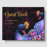 Peacock Jewel Tones Bruiloft Bloemen Moody paarse Gastenboek<br><div class="desc">Peacock Jewel Tones Bruiloft Bloemen Moody paarse gastenboek. Herbeleef de magie van je trouwdag terwijl je hartelijke berichten doorleest. Dit gastenboek zal een schat aan liefde zijn en een eerbetoon aan de schoonheid van uw viering. Personaliseer de tekst volgens uw wens :) Dit product is een onderdeel van een collectie....</div>