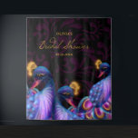 Peacock Jewel Tones Bruiloft Bloemen Moody paarse Wandkleed<br><div class="desc">Transformeer uw evenementenruimte in een rijk van weelde met deze prachtige Jewel Tone Peacock Wedding Tapestry. Dit wandtapijt is meer dan alleen een decor; het is een boeiend meesterwerk dat een vleugje koninklijke elegantie toevoegt aan uw viering. Creëer een omgeving die je gasten ontwaart als ze binnenkomen. Terwijl uw gasten...</div>
