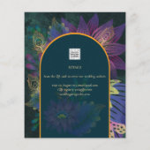 Peacock Jewel Tones Green Blue Wedding Flyer (Achterkant)