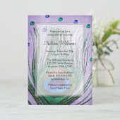  Peacock Jewels Paars Vrijgezellenfeest Kaart (Staand voorkant)