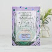  Peacock Jewels Paarse bruiloft Kaart (Staand voorkant)