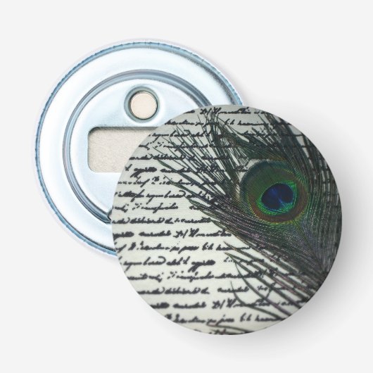 Peacock Journal Button Flesopener (Voorkant)