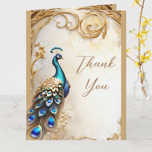 Peacock Kaart (Gele Bloem)