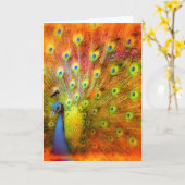 Peacock Kaart (Gele Bloem)