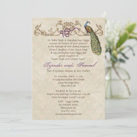  Peacock Kaart (Staand voorkant)