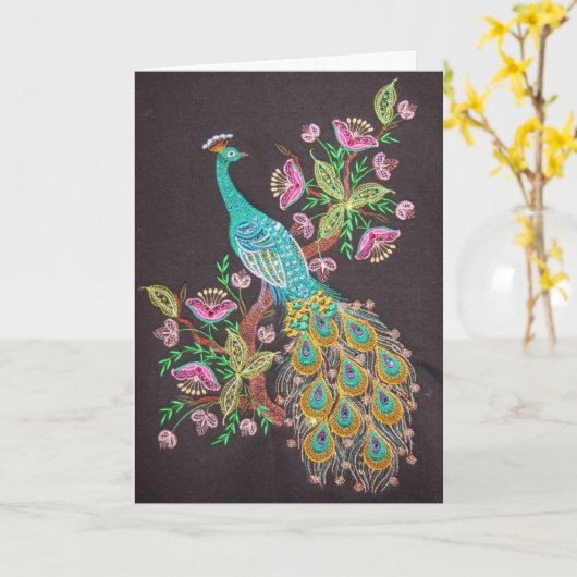 PEACOCK KAART (Gele Bloem)