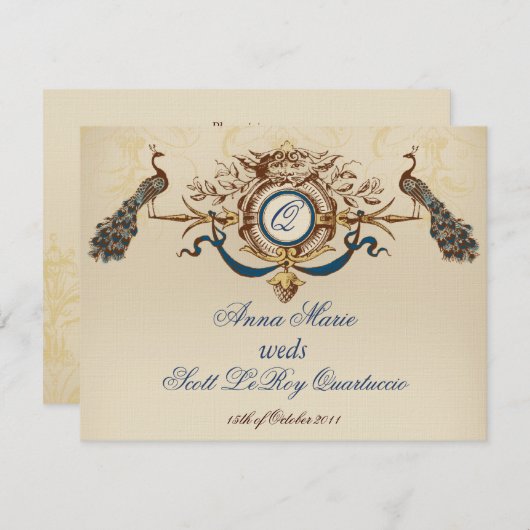  Peacock-kaart horizontaal Kaart (Voorkant / Achterkant)